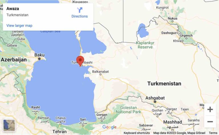 Places to visit in Turkmenistan - Avaza Location Map Caspian Sea