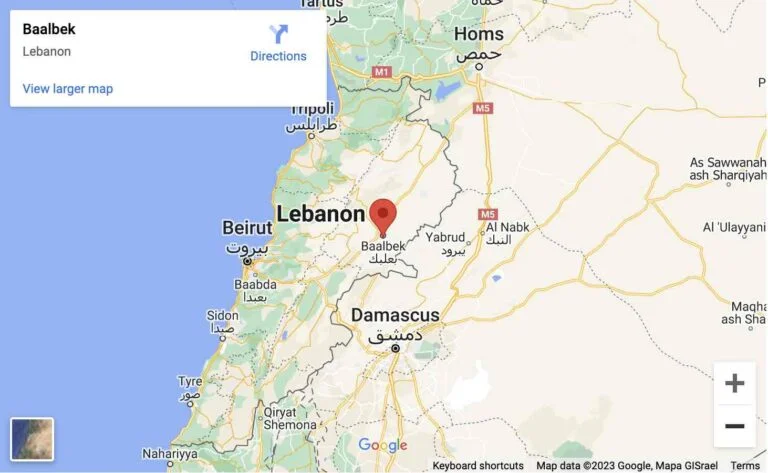 Places To Visit In Lebanon - Baalbek Map
