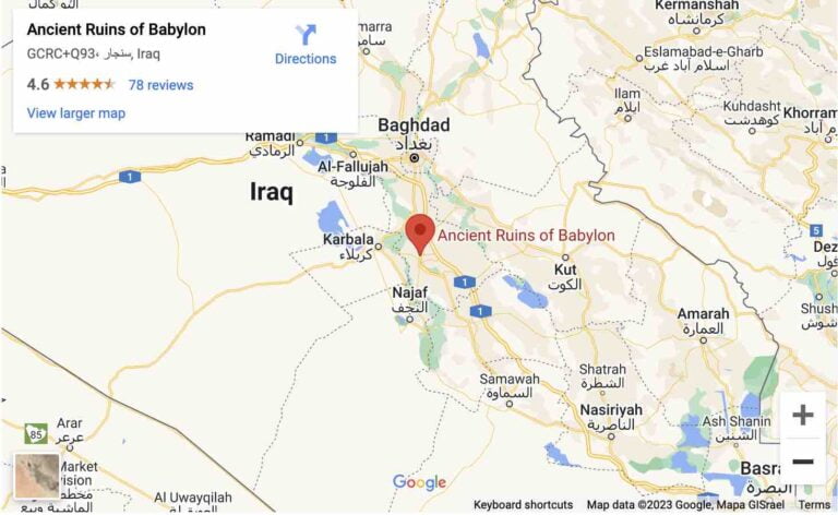 Places to Visit in Iraq - Babylon Location Map