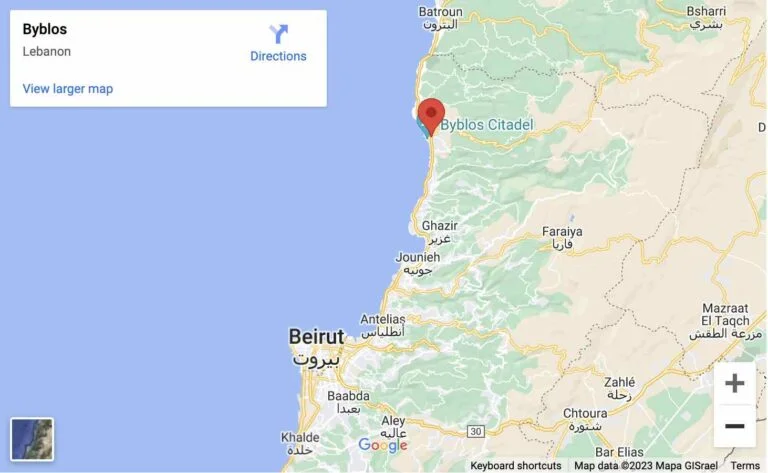 Places To Visit In Lebanon - Byblos Map