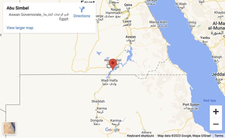 Map of Abu Simbel Location in Egypt