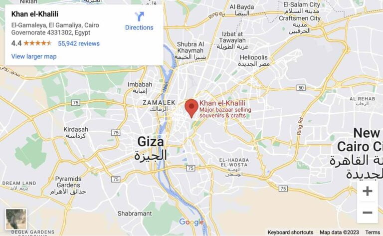 Map of Khan El Khalili Location in Egypt