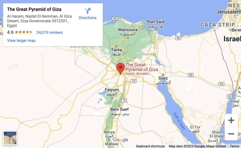 Map of Pyramids of Giza Location in Egypt
