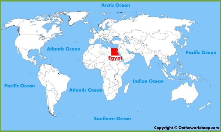 Map Showing Egypt Location in Africa